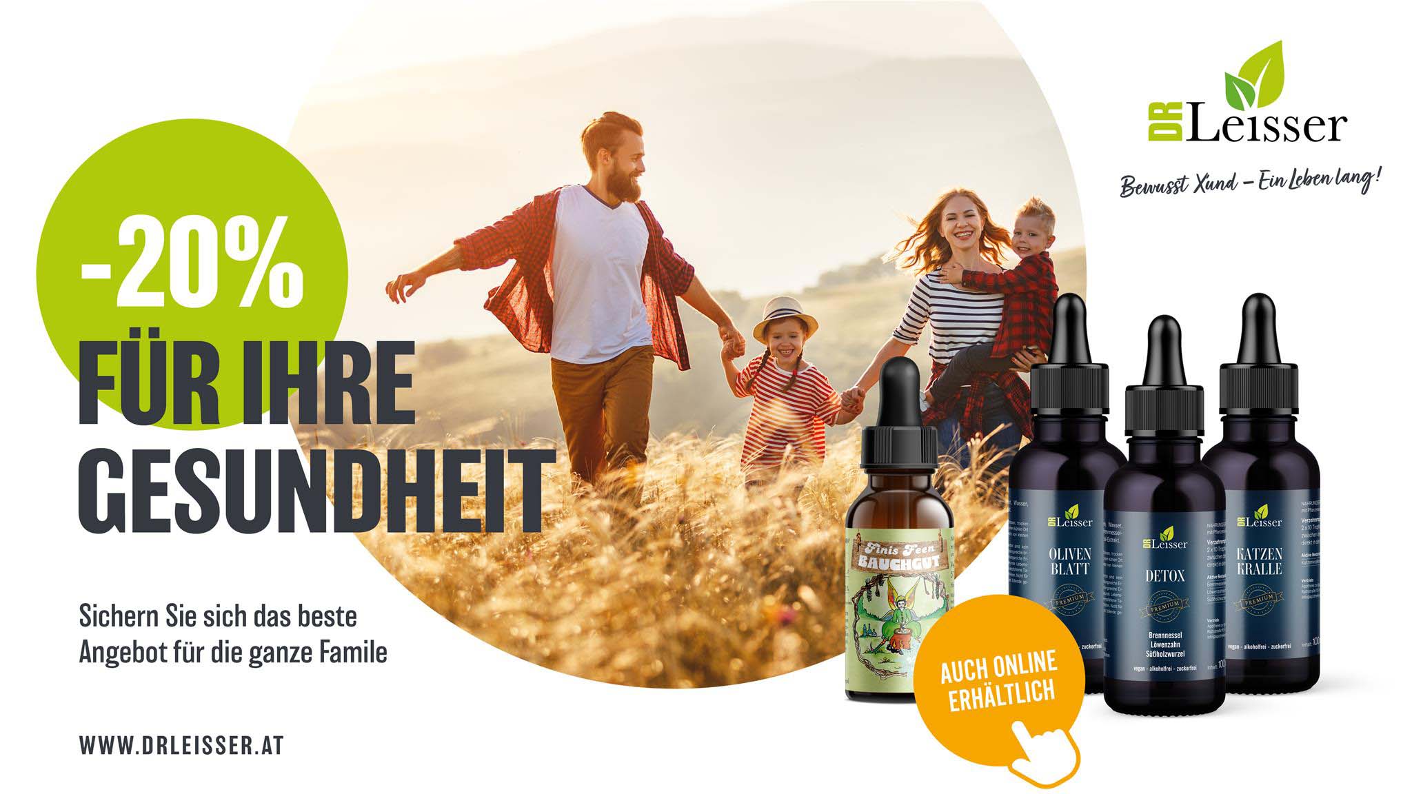 Juni Aktion mit 20% Rabatt auf Olivenblatt -, Katzenkralle -, Detox Elixier und Probiotic Kids